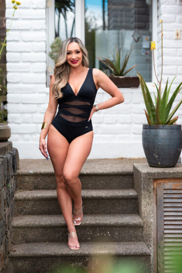 ONE PIECE SWIMSUIT WITH TULL IN FRONT